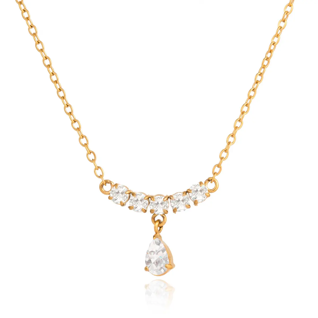 Pear Drop Solitaire Necklace (PVD)
