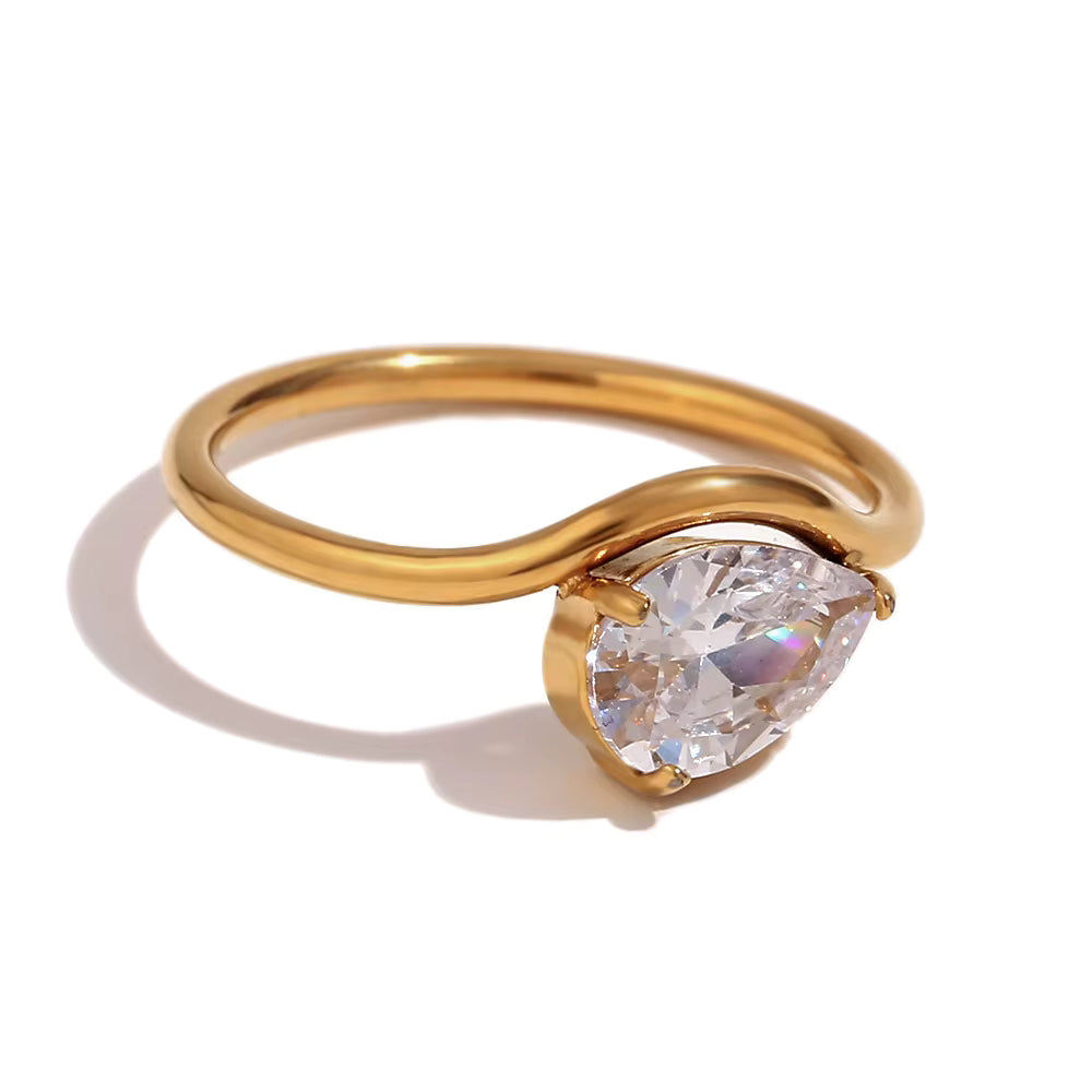 Aurora Solitaire Ring (SS PVD)